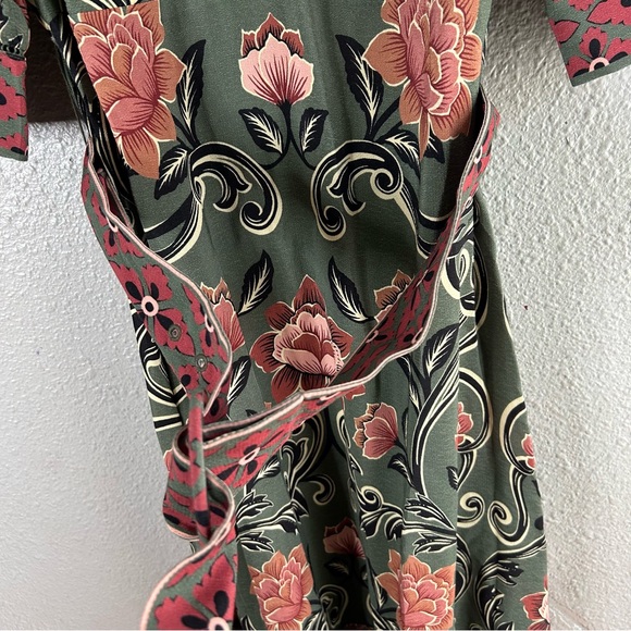 Farm Rio Arabesque Floral Green Maxi Dress - mordernwear.com